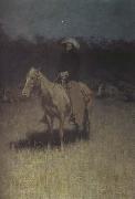 Frederic Remington Cow-Puncher's Lullaby (mk430 France oil painting artist